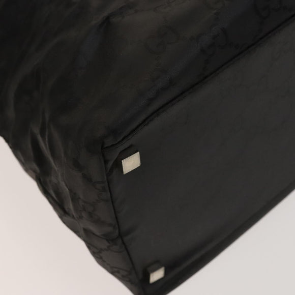 GUCCI GG Canvas Shoulder Bag Nylon Black Silver 012 0384 08 2123 Auth fm4703