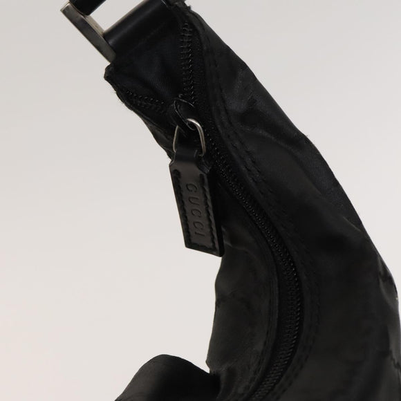 GUCCI GG Canvas Shoulder Bag Nylon Black Silver 012 0384 08 2123 Auth fm4703