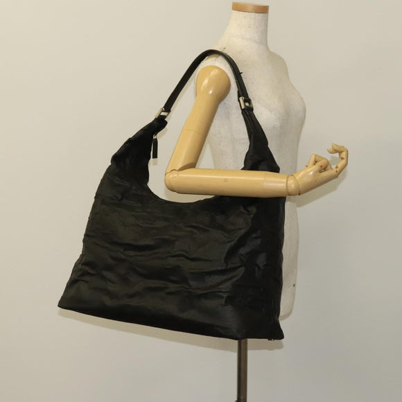 GUCCI GG Canvas Shoulder Bag Nylon Black Silver 012 0384 08 2123 Auth fm4703