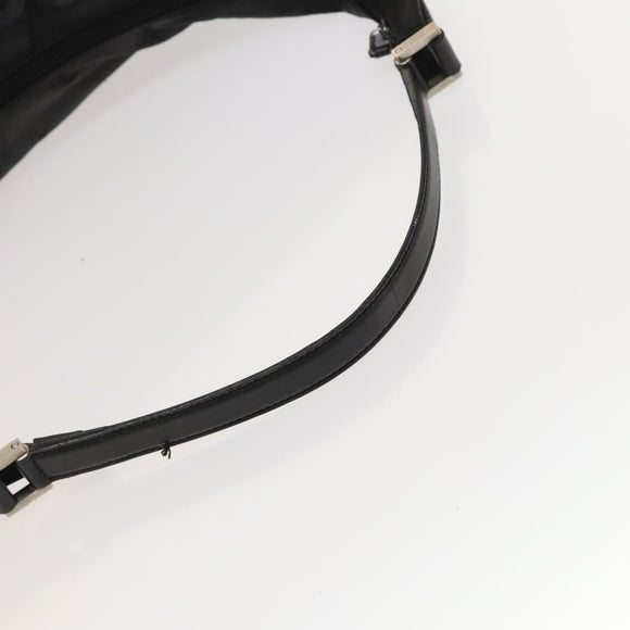 GUCCI GG Canvas Shoulder Bag Nylon Black Silver 012 0384 08 2123 Auth fm4703