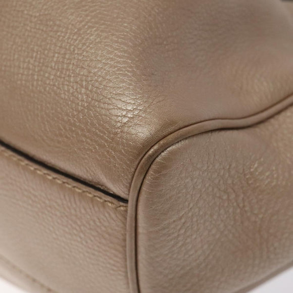 GUCCI Sukey Hand Bag Leather Pink Gold 211944 Auth fm4704