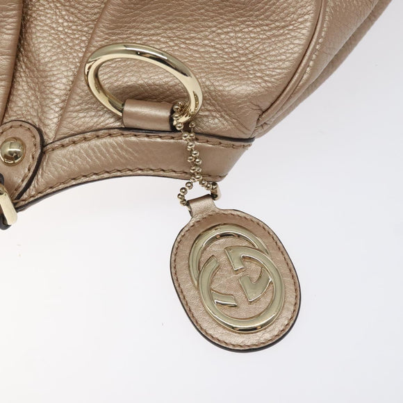 GUCCI Sukey Hand Bag Leather Pink Gold 211944 Auth fm4704