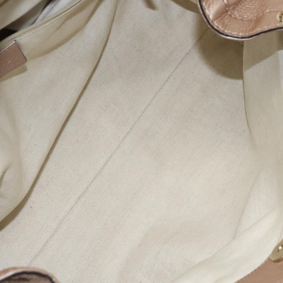 GUCCI Sukey Hand Bag Leather Pink Gold 211944 Auth fm4704