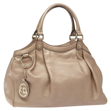 GUCCI Sukey Hand Bag Leather Pink Gold 211944 Auth fm4704