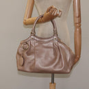 GUCCI Sukey Hand Bag Leather Pink Gold 211944 Auth fm4704-21