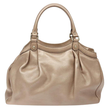 GUCCI Sukey Hand Bag Leather Pink Gold 211944 Auth fm4704 - 0