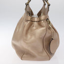 GUCCI Sukey Hand Bag Leather Pink Gold 211944 Auth fm4704-3