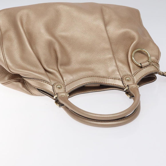 GUCCI Sukey Hand Bag Leather Pink Gold 211944 Auth fm4704