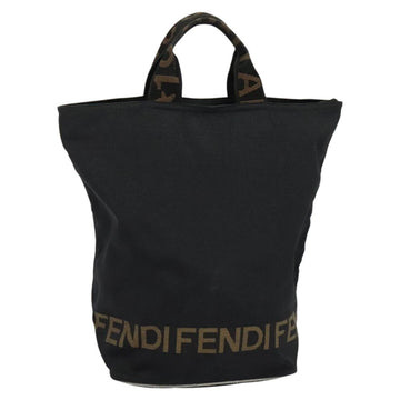 FENDI Hand Bag Nylon Black Auth fm4706