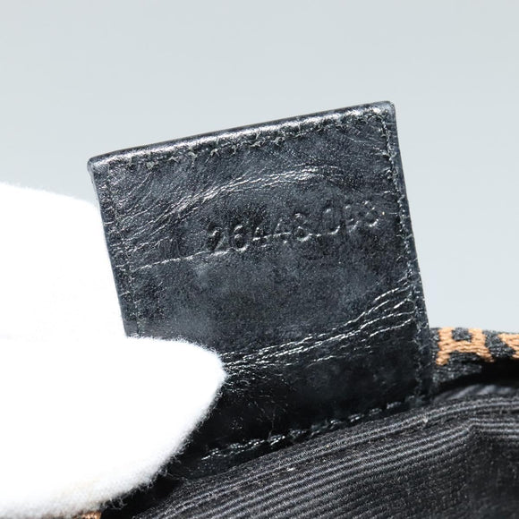 FENDI Hand Bag Nylon Black Auth fm4706