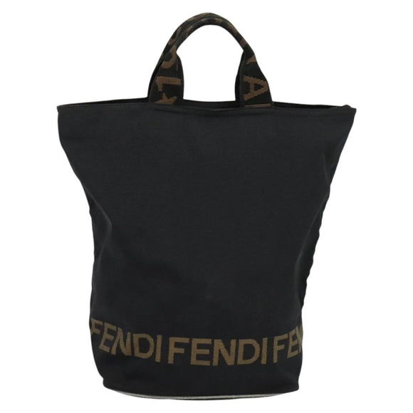 FENDI Hand Bag Nylon Black Auth fm4706