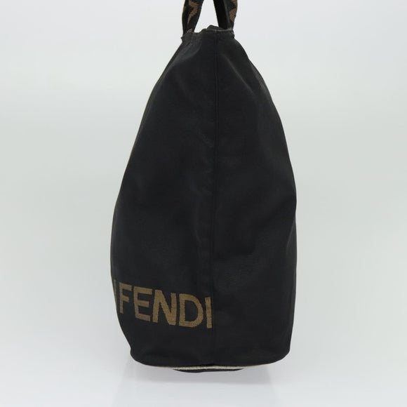 FENDI Hand Bag Nylon Black Auth fm4706