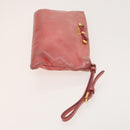PRADA Hand Bag Nylon Leather 3Set Pink Black Auth fm4723-13