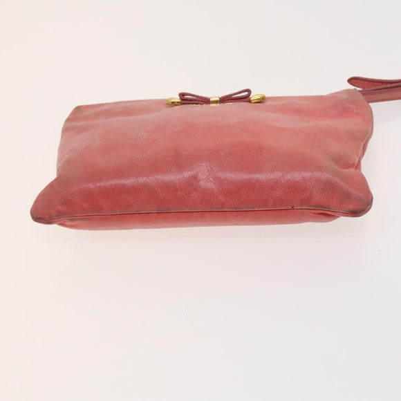 PRADA Hand Bag Nylon Leather 3Set Pink Black Auth fm4723