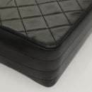 CHANEL Matelasse Chain Shoulder Bag Lamb Skin Black Gold CC Auth fm4732-12