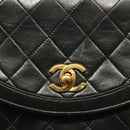 CHANEL Matelasse Chain Shoulder Bag Lamb Skin Black Gold CC Auth fm4732-14