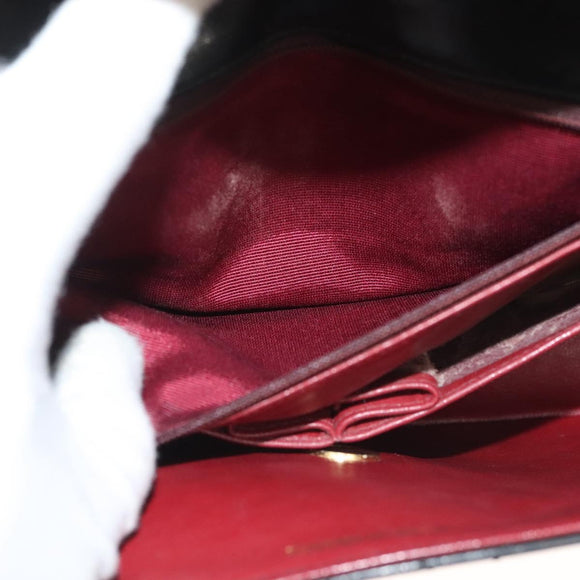 CHANEL Matelasse Chain Shoulder Bag Lamb Skin Black Gold CC Auth fm4732