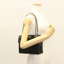CHANEL Matelasse Chain Shoulder Bag Lamb Skin Black Gold CC Auth fm4732-26