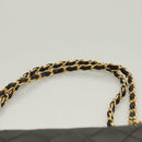 CHANEL Matelasse Chain Shoulder Bag Lamb Skin Black Gold CC Auth fm4732-8