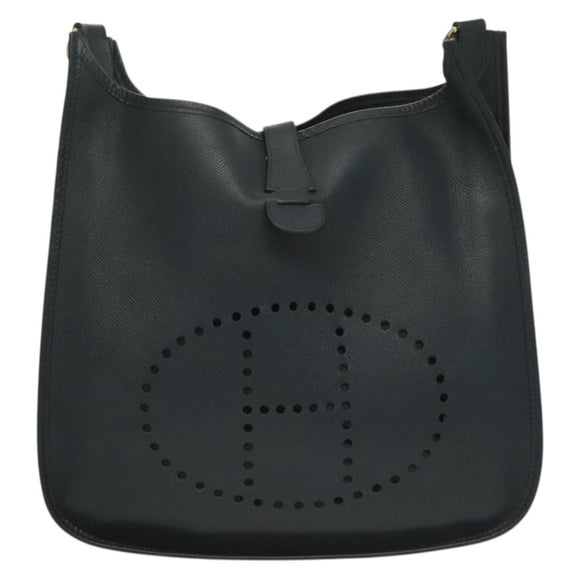 HERMES Evelyn 1 GM Shoulder Bag Courchevel Navy Auth fm4738
