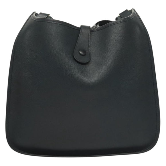 HERMES Evelyn 1 GM Shoulder Bag Courchevel Navy Auth fm4738