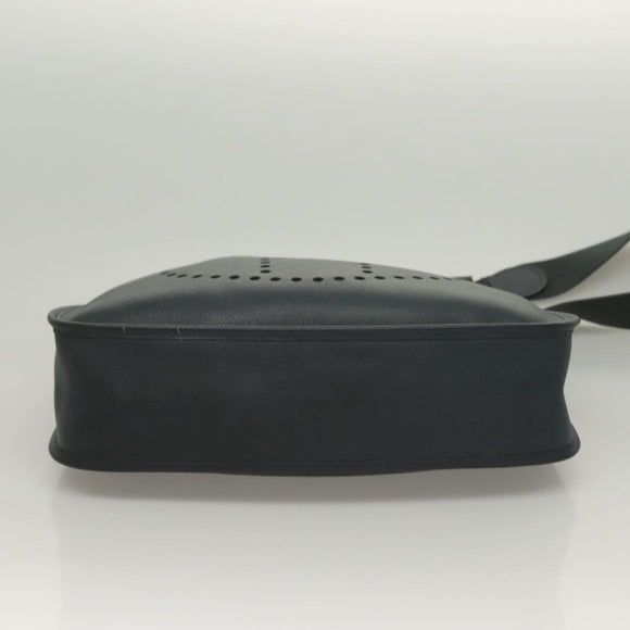 HERMES Evelyn 1 GM Shoulder Bag Courchevel Navy Auth fm4738