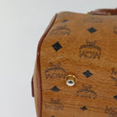 MCM Logogram Vicetos Hand Bag PVC Leather 2way Brown Gold Auth fm4739-12