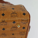 MCM Logogram Vicetos Hand Bag PVC Leather 2way Brown Gold Auth fm4739-13