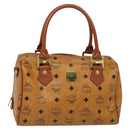 MCM Logogram Vicetos Hand Bag PVC Leather 2way Brown Gold Auth fm4739-2