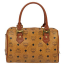 MCM Logogram Vicetos Hand Bag PVC Leather 2way Brown Gold Auth fm4739-3