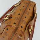 MCM Logogram Vicetos Hand Bag PVC Leather 2way Brown Gold Auth fm4739-6
