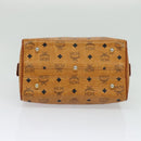 MCM Logogram Vicetos Hand Bag PVC Leather 2way Brown Gold Auth fm4739-9