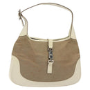 GUCCI Shoulder Bag Leather Beige Silver 001 3306 1705 Auth fm4741-1