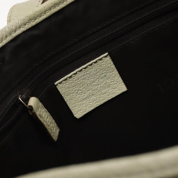 GUCCI Shoulder Bag Leather Beige Silver 001 3306 1705 Auth fm4741