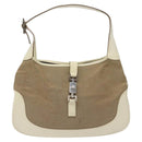 GUCCI Shoulder Bag Leather Beige Silver 001 3306 1705 Auth fm4741-2