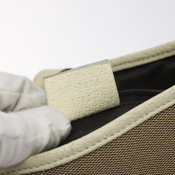 GUCCI Shoulder Bag Leather Beige Silver 001 3306 1705 Auth fm4741