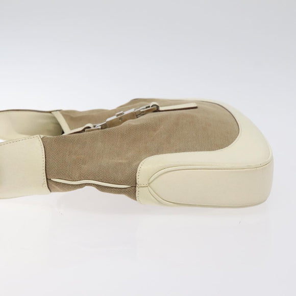 GUCCI Shoulder Bag Leather Beige Silver 001 3306 1705 Auth fm4741