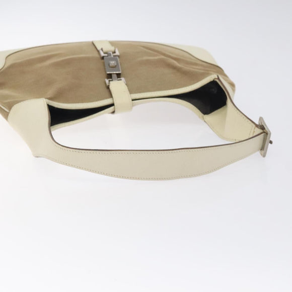 GUCCI Shoulder Bag Leather Beige Silver 001 3306 1705 Auth fm4741