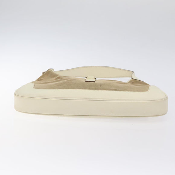 GUCCI Shoulder Bag Leather Beige Silver 001 3306 1705 Auth fm4741