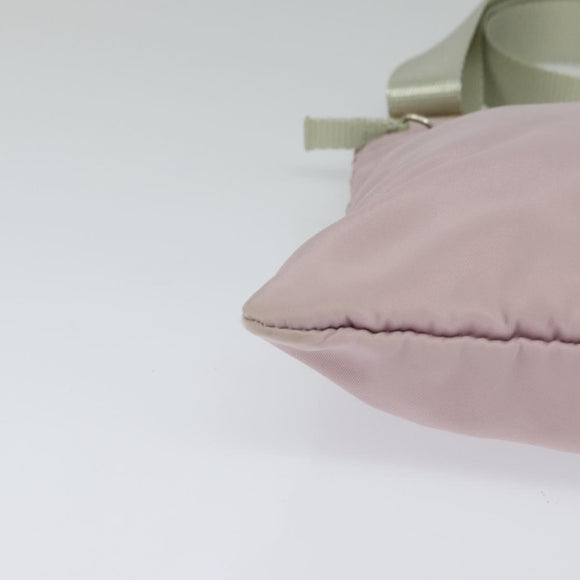 PRADA Shoulder Bag Nylon Pink Silver Auth fm4754