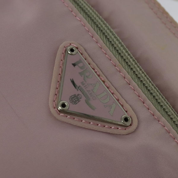 PRADA Shoulder Bag Nylon Pink Silver Auth fm4754