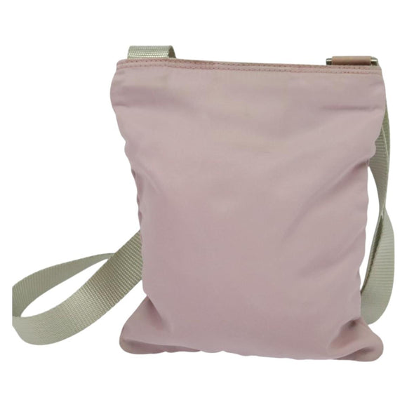 PRADA Shoulder Bag Nylon Pink Silver Auth fm4754