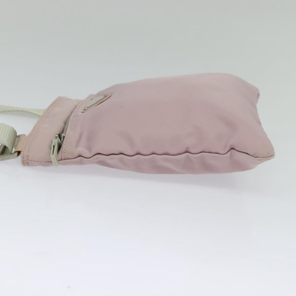 PRADA Shoulder Bag Nylon Pink Silver Auth fm4754