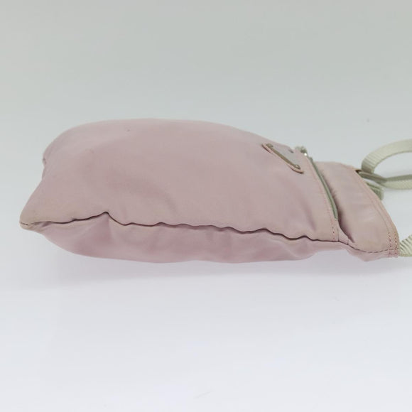 PRADA Shoulder Bag Nylon Pink Silver Auth fm4754