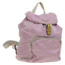 PRADA Backpack Nylon Pink Silver Auth fm4758-1