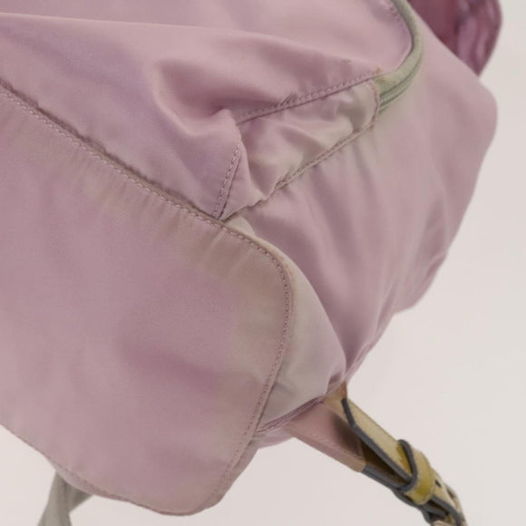 PRADA Backpack Nylon Pink Silver Auth fm4758