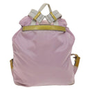 PRADA Backpack Nylon Pink Silver Auth fm4758-2
