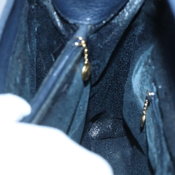 GUCCI Bamboo Tote Bag Suede Leather Navy Gold 002 1186 0260 Auth fm4759