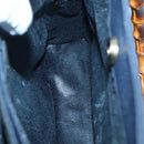 GUCCI Bamboo Tote Bag Suede Leather Navy Gold 002 1186 0260 Auth fm4759-20