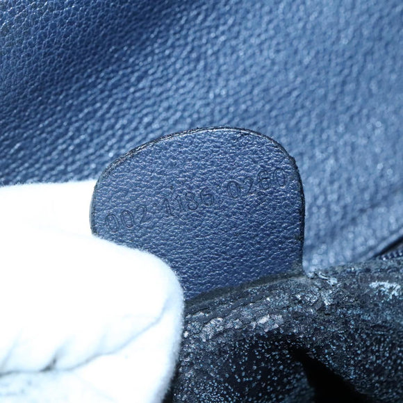 GUCCI Bamboo Tote Bag Suede Leather Navy Gold 002 1186 0260 Auth fm4759